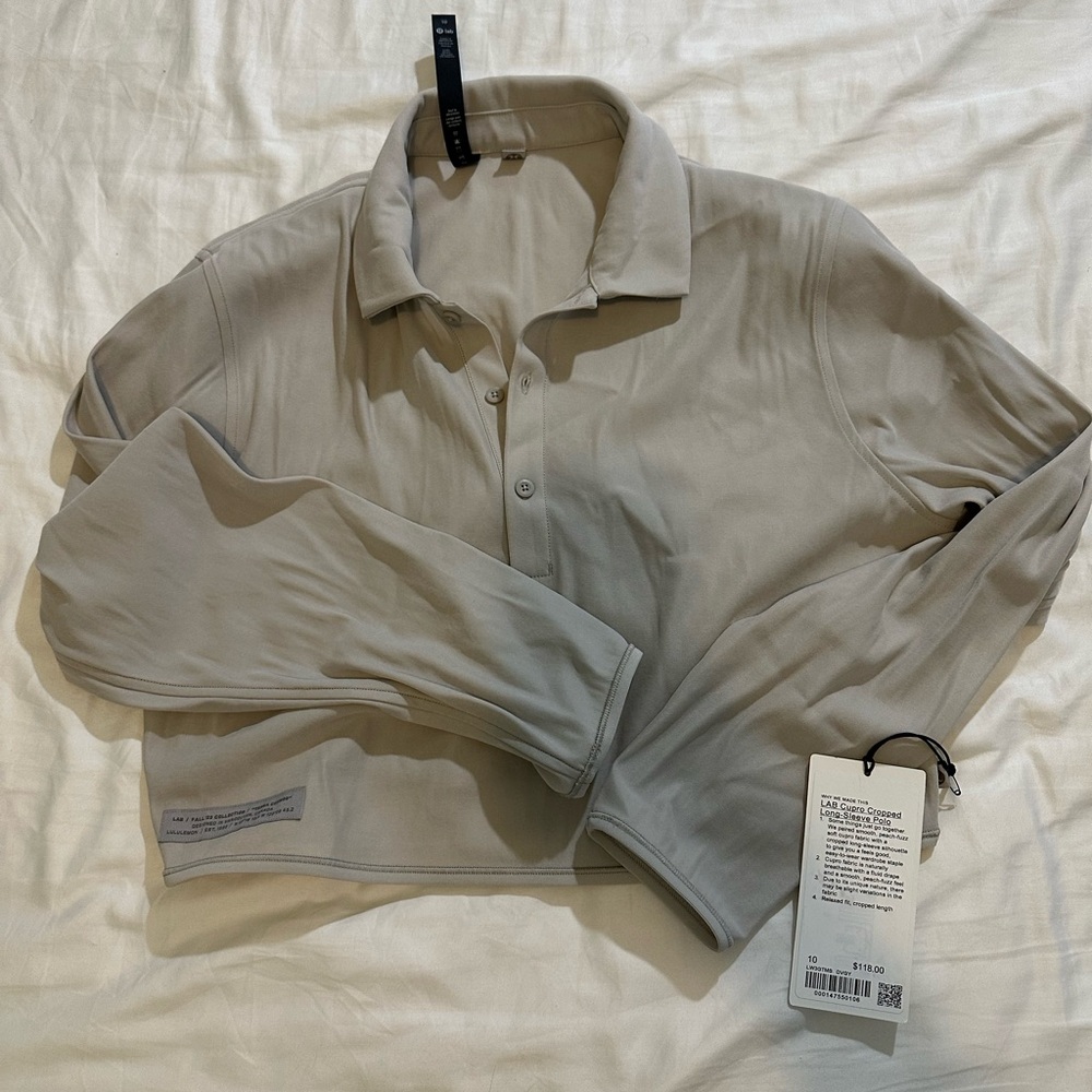 Lululemon LAB cupro cropped long sleeve polo